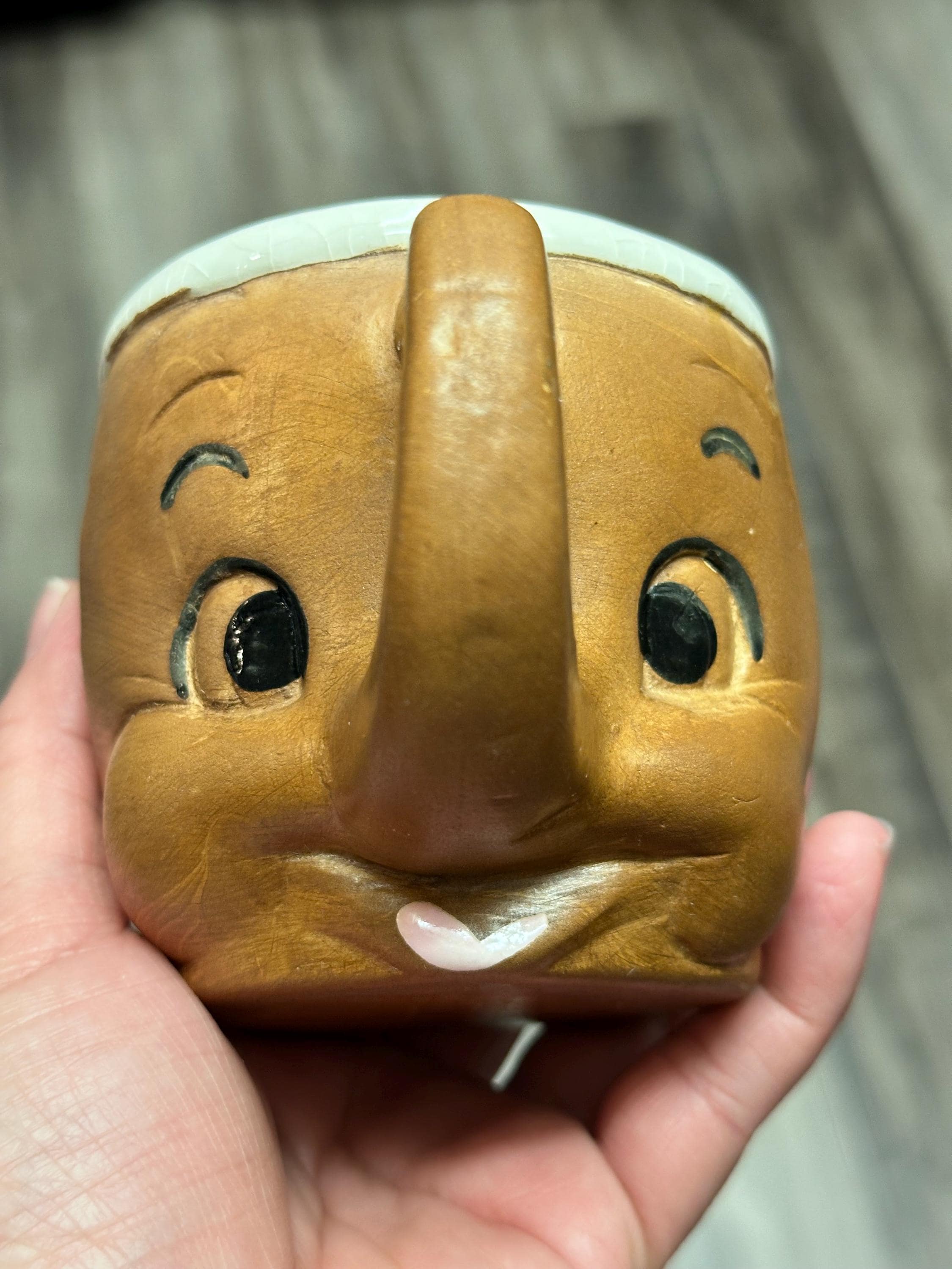 3D Animal Mug Brown Handpainted Ceramic Coffee Cup 10oz