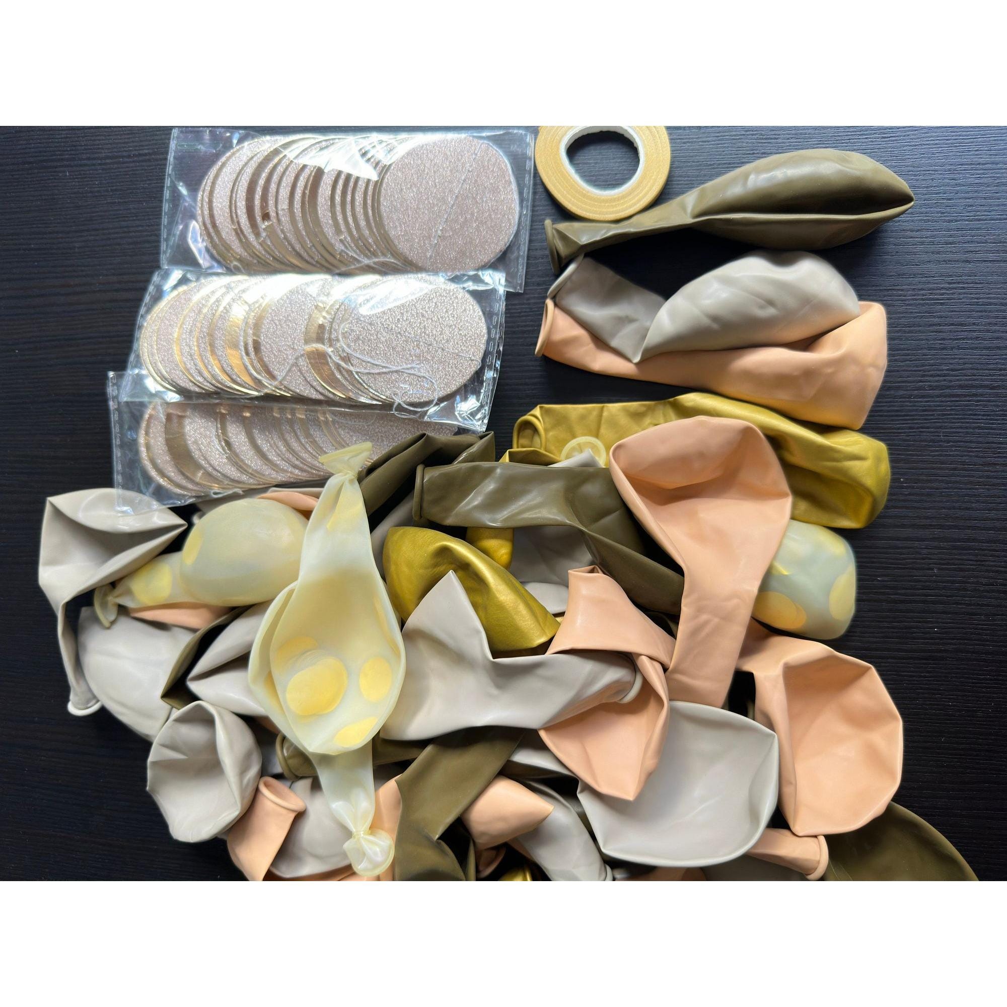 50-Piece Brown & Gold Confetti Balloon Set: Boho Party Decor