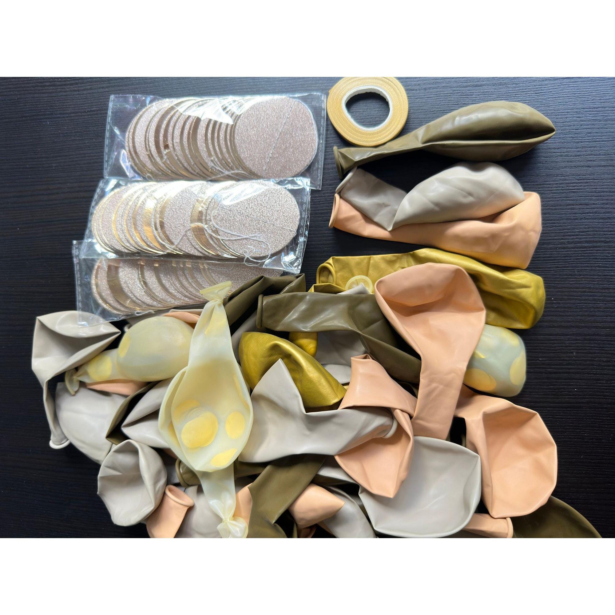 50-Piece Brown & Gold Confetti Balloon Set: Boho Party Decor