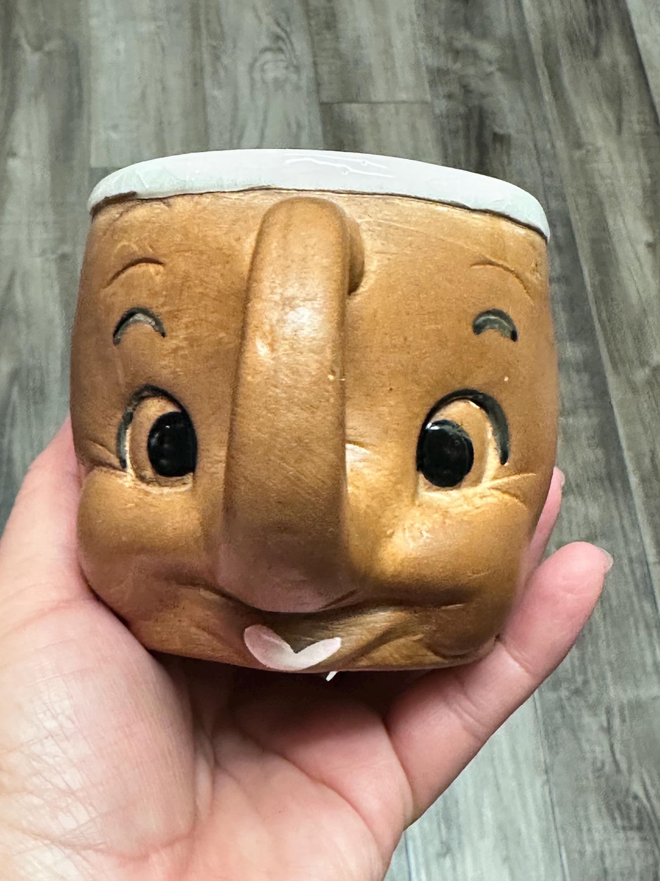 3D Animal Mug Brown Handpainted Ceramic Coffee Cup 10oz