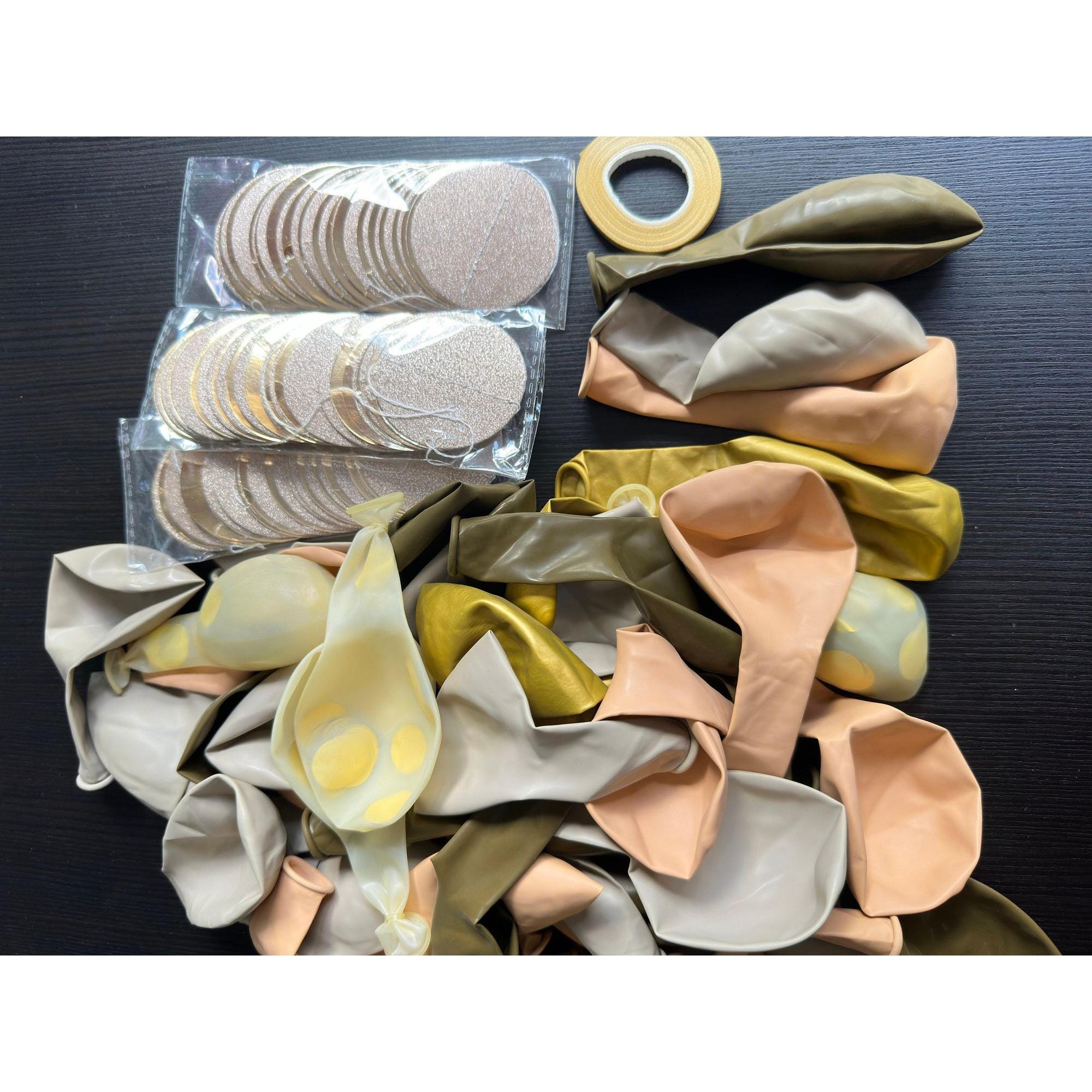 50-Piece Brown & Gold Confetti Balloon Set: Boho Party Decor